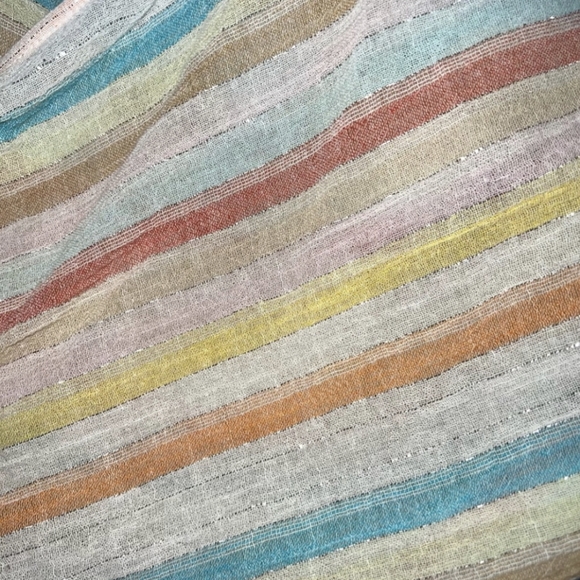 LOVERS + FRIENDS Two Piece Rainbow Glitter Striped Wrap Skirt Set - Picture 6 of 8